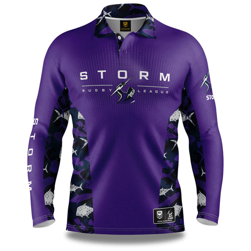 Melbourne Storm NRL 2023 Reef Runner Fishing Shirt Sizes S-5XL!