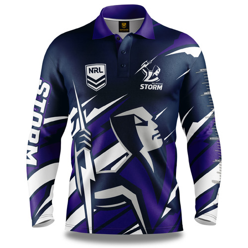 Melbourne Storm NRL Ignition Fishing Shirt Mens Sizes S-5XL!