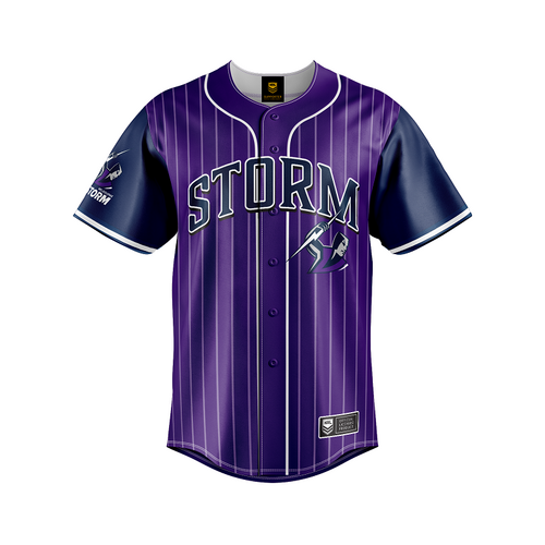 Melbourne Storm NRL Baseball Jersey Slugger T Shirt Sizes S-5XL!
