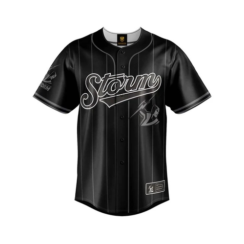 Melbourne Storm NRL 'Blackout' Baseball Jersey Slugger T Shirt Sizes Sizes S-5XL!