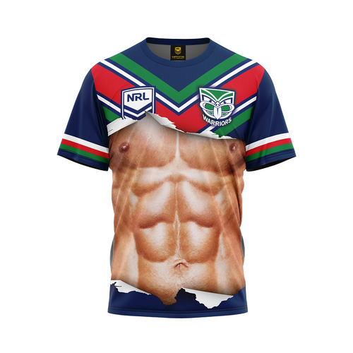 New Zealand Warriors NRL 'Ripped Bod' T Shirts Sizes S-5XL!