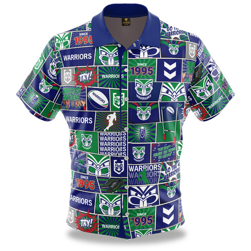 New Zealand Warriors NRL Fanatic Button Up Shirts Polo Sizes S-5XL!