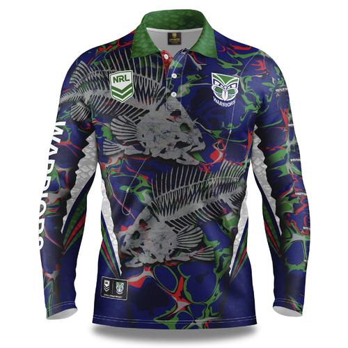 New Zealand Warriors NRL 2021 Skeletor Fishing Polo T Shirt Sizes S-5XL!