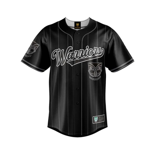 New Zealand Warriors NRL 'Blackout' Baseball Jersey Slugger T Shirt Sizes Sizes S-5XL!