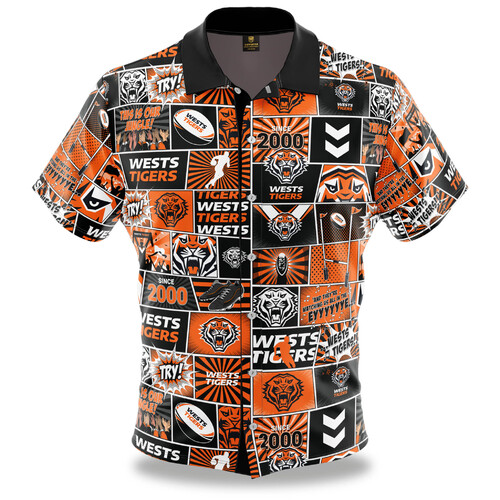 Wests Tigers 2021 NRL Hawaiian Tribal Shirt Sizes S-5XL BNWT 