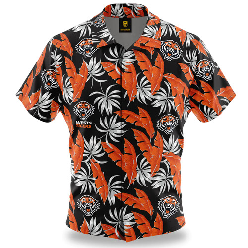 Wests Tigers NRL Paradise Hawaiian Polo Shirt Sizes S-5XL!