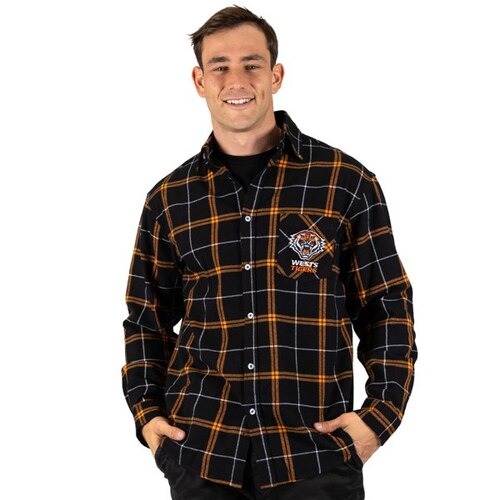 Wests Tigers NRL 'Mustang' Flannel Shirt Button Up T Shirt Sizes S-5XL!