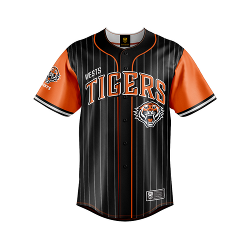 Wests Tigers NRL Baseball Jersey Slugger T Shirt Sizes S-5XL!