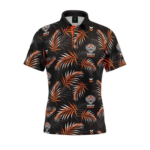Wests Tigers NRL 'Palm Beach' Golf Polo Shirt Sizes Sizes S-5XL!