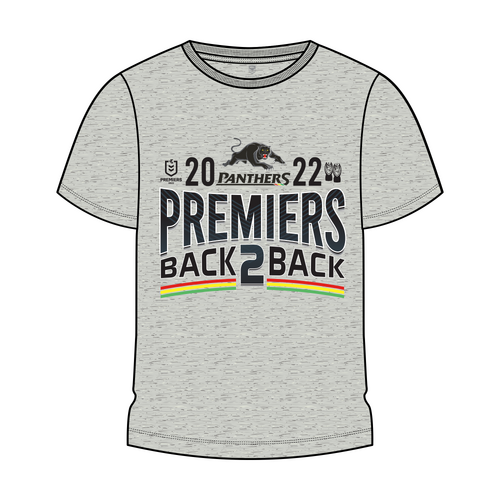 Penrith Panthers NRL 2022 NAR Premiers T Shirt Grey Sizes S-2XL!