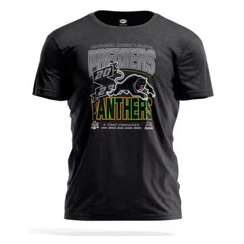 Penrith Panthers NRL 2023 NAR Premiers T Shirt Black Sizes S-3XL! In Stock