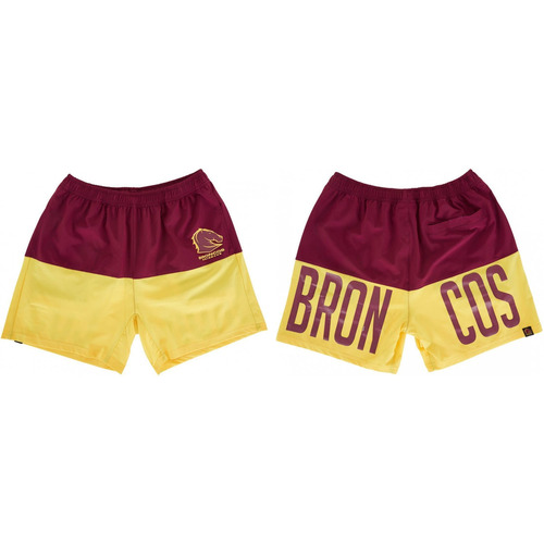 Brisbane Broncos NRL Classic Training Gym Shorts Size S-5XL! S19