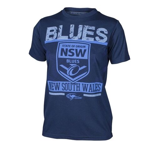 New South Wales Blues State Of Origin True Blue Blues T Shirt Kids Sizes 8-14!