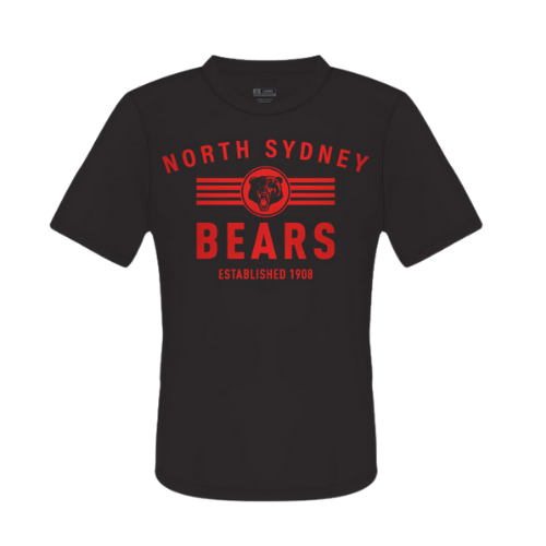 North Sydney Bears NRL Players Training Shirt Black Sizes S-5XL!