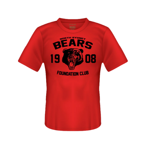 North Sydney Bears NRL Players Training Shirt Red Sizes S-5XL!