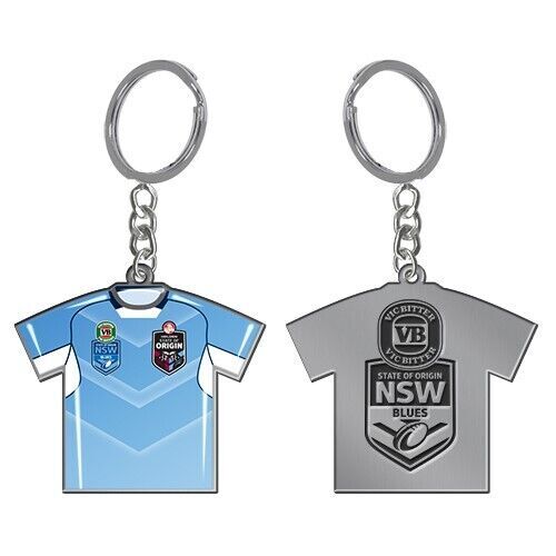 Official NRL Origin New South Wales NSW Blues Metal Jersey Keyring Keychain 