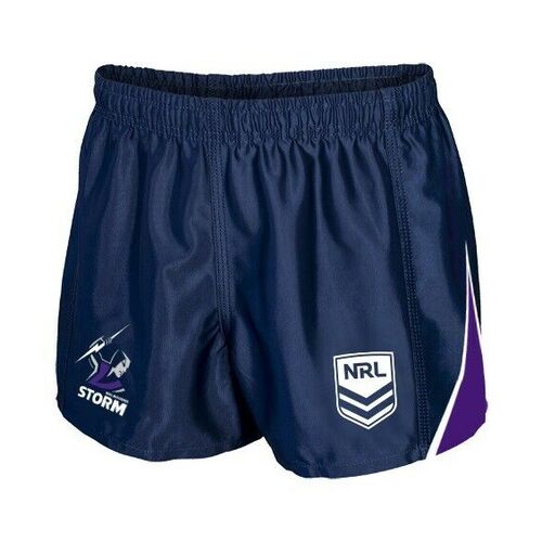 Melbourne Storm NRL Home Supporters Shorts Adult Sizes NEW NRL LOGO