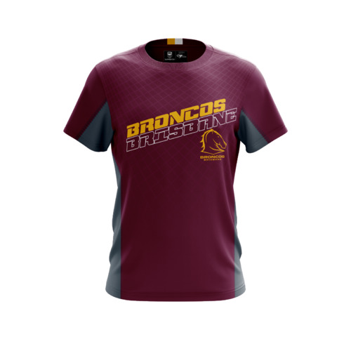 Brisbane Broncos NRL 2019 Grid Performer T Shirt Adults Sizes S-5XL! W19
