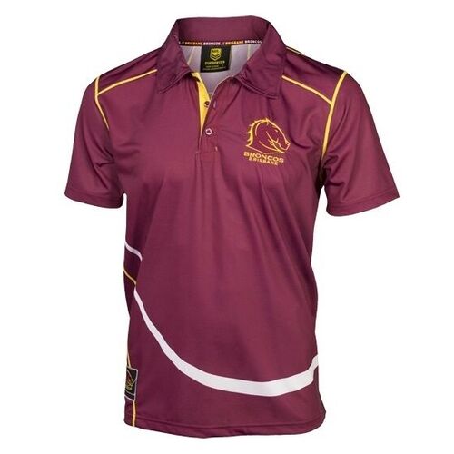 Brisbane Broncos NRL Mens Polyester Polo Shirt Size S-5XL! BNWT's! W6