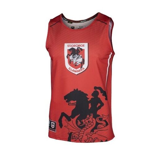 St George Dragons NRL Sublimated Graphic Logo Training Singlet Sizes S-5XL!6
