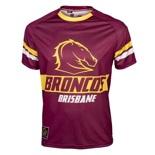Brisbane Broncos NRL Sublimated Graphic Logo Training T Shirt Size XL!6