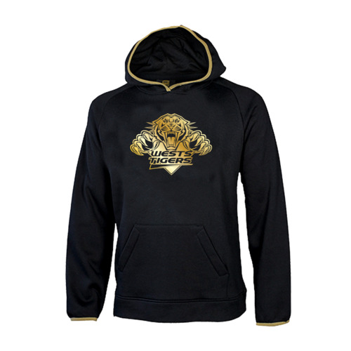 Wests Tigers NRL Gold Logo Fleece Hoody Adult Sizes S-5XL! W7