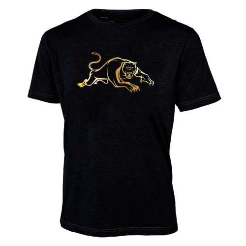 Penrith Panthers NRL Classic Gold Logo T Shirt Adult & Kids Sizes! W7