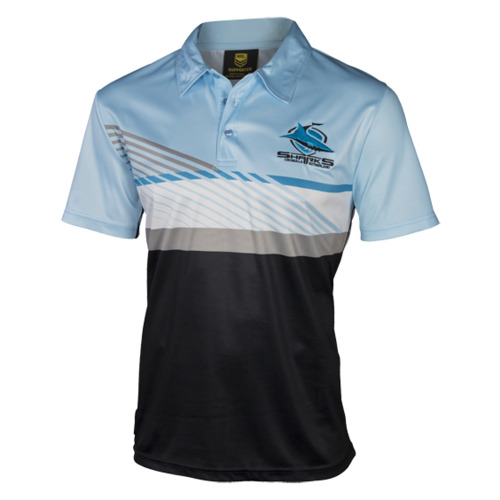Cronulla Sharks NRL Classic Polyester Polo Shirt Size S-5XL! W7