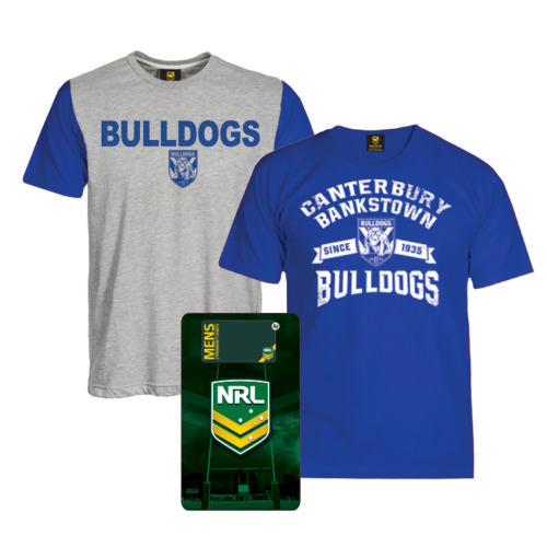 CB Bulldogs NRL Twin T Shirts Adult Sizes S-5XL! In Collectible Tin!