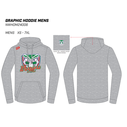 New Zealand Warriors NRL 2024 Dynasty Grey Graphic Hoody Hoodie Sizes S-3XL!