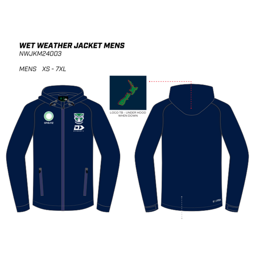 New Zealand Warriors NRL 2024 Dynasty Wet Weather Jacket Adult Sizes S-7XL!