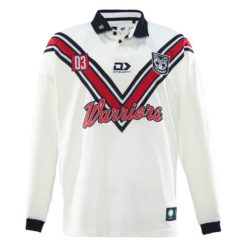 New Zealand Warriors NRL 2026 Dynasty LS 03 Fauxback Traditional Polo Sizes S-3XL!