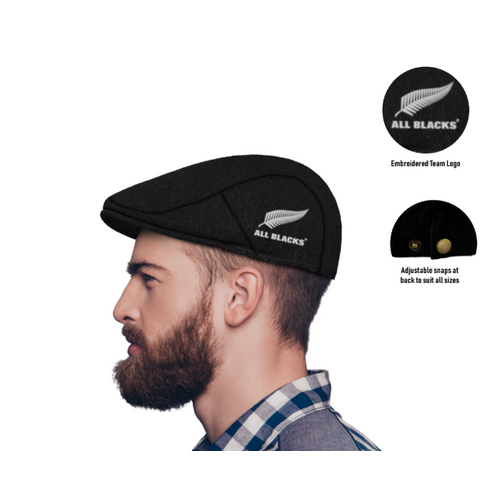 New Zealand All Blacks Rugby 2025 'Donegal' Flat Cap Hat!