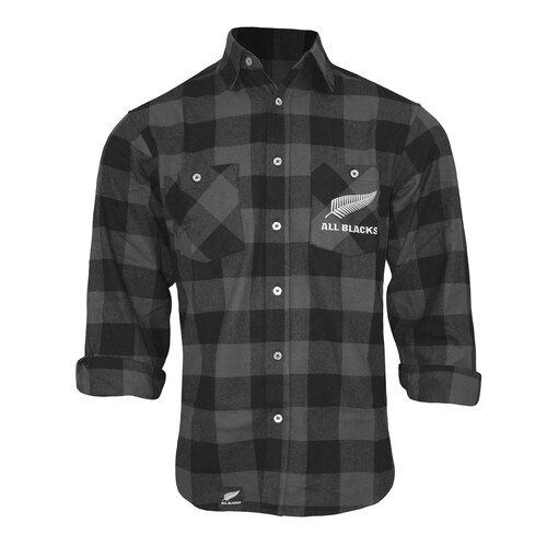 New Zealand All Blacks Rugby Ringbark Flannel Shirt Button Up T Shirt Sizes S-5XL!