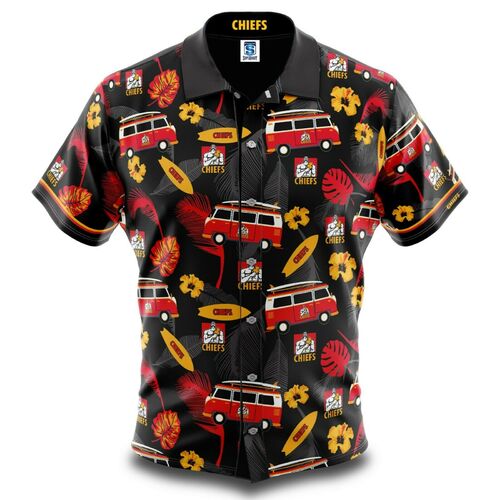 Waikato Chiefs Super Rugby Hawaiian Shirt Button Up Polo Shirt Sizes S-5XL!