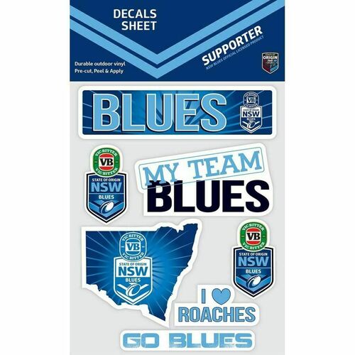 New South Wales NSW Blues Official Origin NRL iTag UV Mixed Decal Sticker Sheet