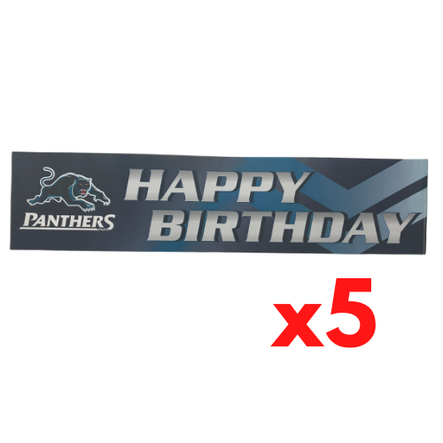 Penrith Panthers NRL Happy Birthday Party Banners Sign (5 Pack)