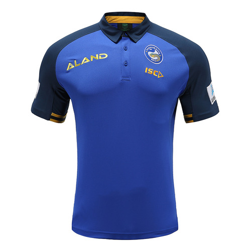 Parramatta Eels NRL Players ISC Media Polo Shirt Sizes S-5XL! T0