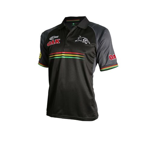 Penrith Panthers NRL Classic Players Black Media Polo Shirt Sizes S-5XL! T8