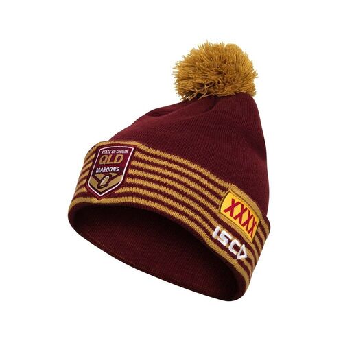 Queensland Maroons State Of Origin 2018 ISC Players Bobble Beanie! Hat!
