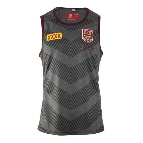 QLD Maroons Origin 2018 ISC Players Dark Marle Training Singlet Sizes SMALL!