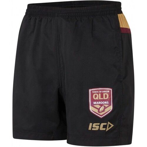 QLD Maroons Origin 2018 ISC Players Black Training Shorts Kids Sizes 6-14!