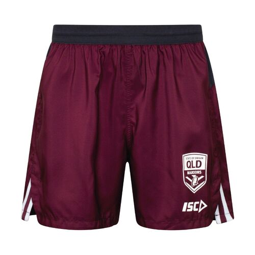 Queensland Maroons Origin 2020 ISC Players Maroon Training Shorts Sizes S-5XL!