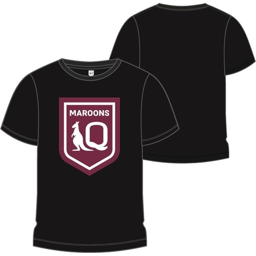 Queensland Maroons QLD SOO Black Crest Shirt Sizes S-5XL! S3