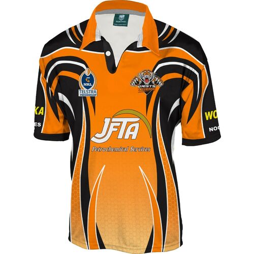 Small Black Shirt NRL XBlades New 3 Wests Tigers Media Polo Size 