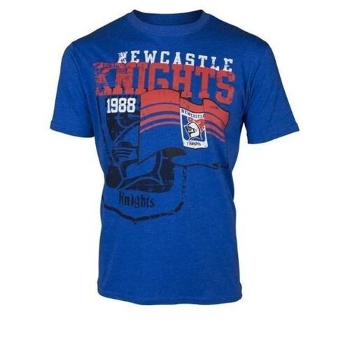Newcastle Knights ARL/NRL Retro Heritage Flag Print T Shirt Size S-2XL!