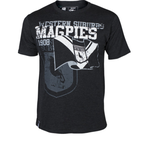 Western Suburbs Magpies ARL/NRL Retro Heritage Flag Print T Shirt Size S-5XL!