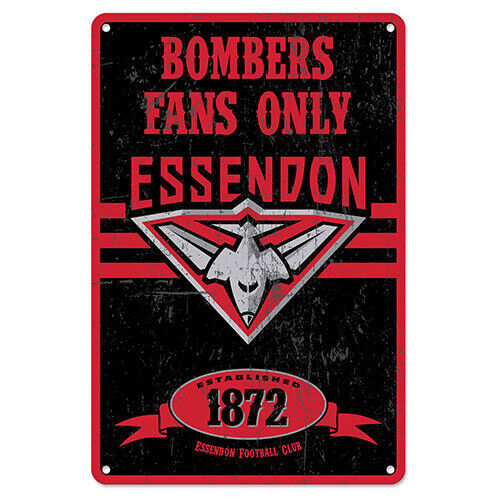 Official AFL Essendon Bombers Obey The Rules Retro Tin Metal Sign Decoration