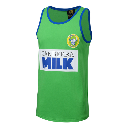 Canberra Raiders ARL NRL Classic Retro MILK Cotton Singlet Sizes S-5XL!
