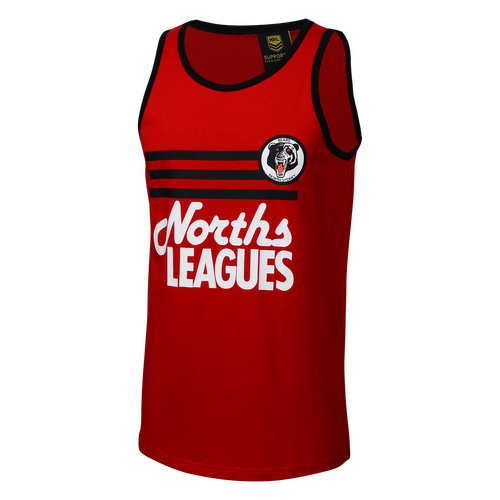 North Sydney Bears ARL NRL Classic Retro Norths Leagues Cotton Singlet Sizes S-5XL!